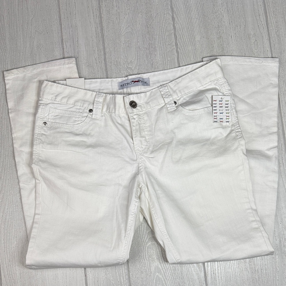 NWT 13/14 White Retro Fox Jeans